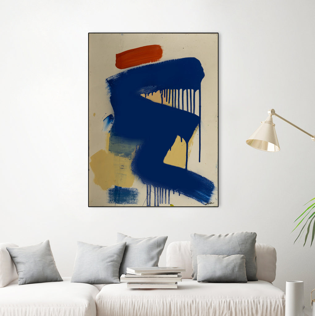 Blue and Orange No 1 by Janet London on GIANT ART - orange abstract