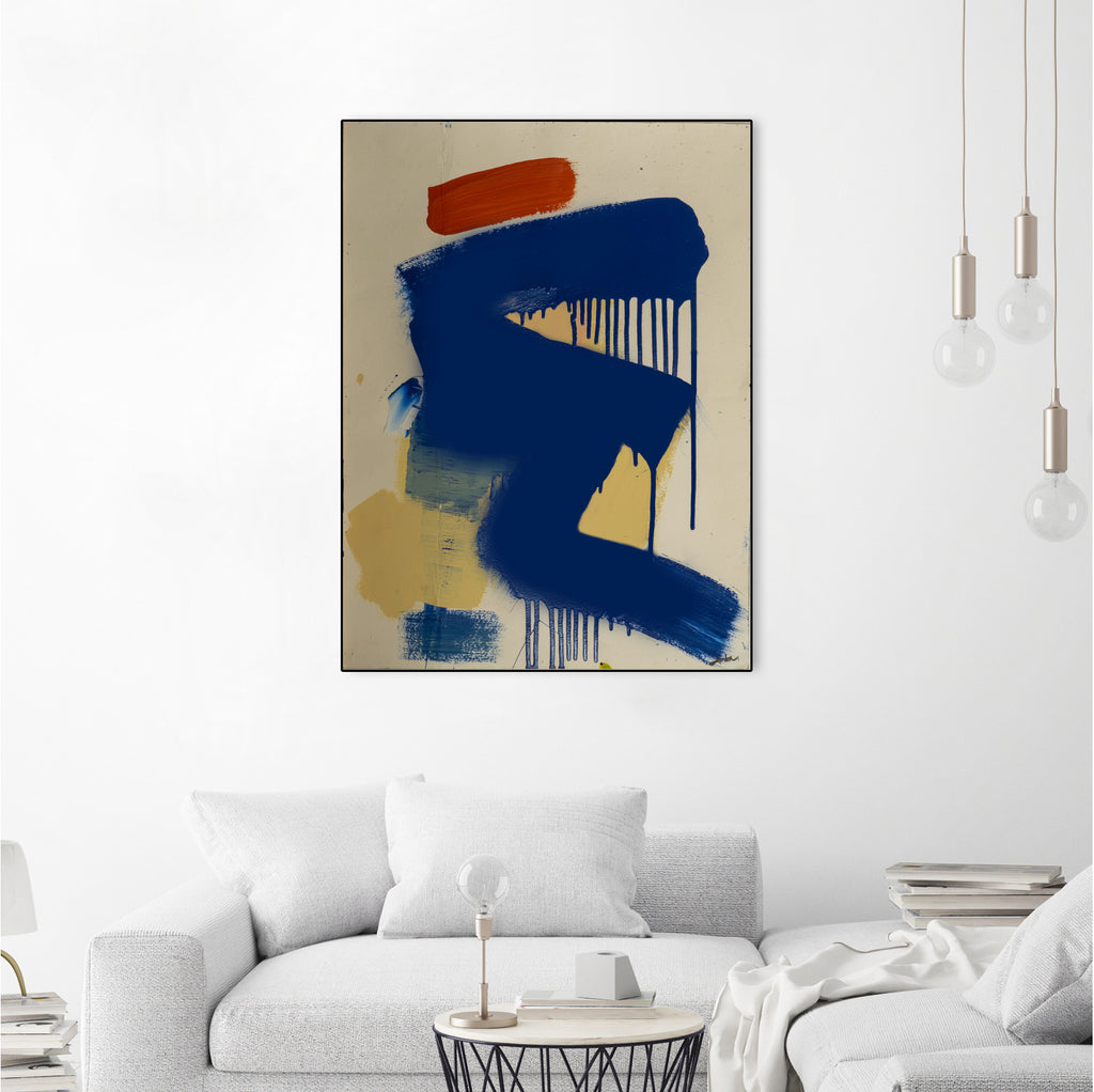 Blue and Orange No 1 by Janet London on GIANT ART - orange abstract