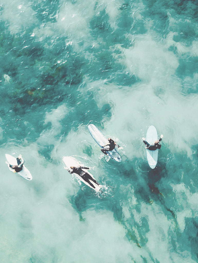 Surfers I by Unknown on GIANT ART - blue coastal ocean
