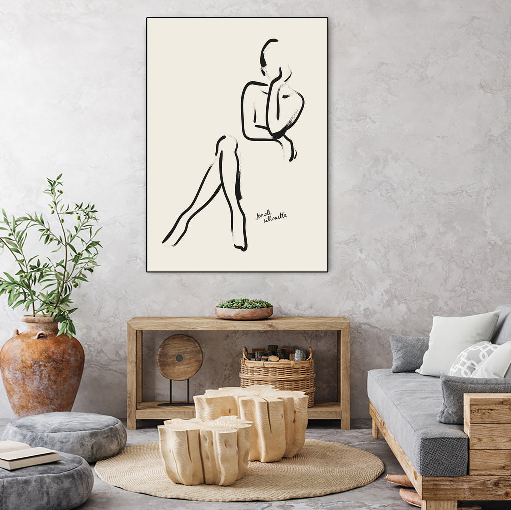 Nude by unknown on GIANT ART - white linear framed canvas