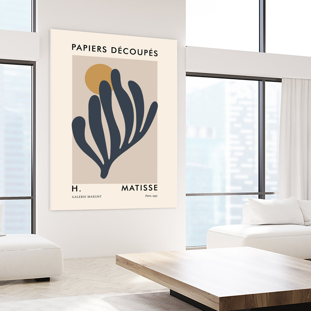 Papiers Découpés I by M Studio on GIANT ART - grey mid century framed canvas