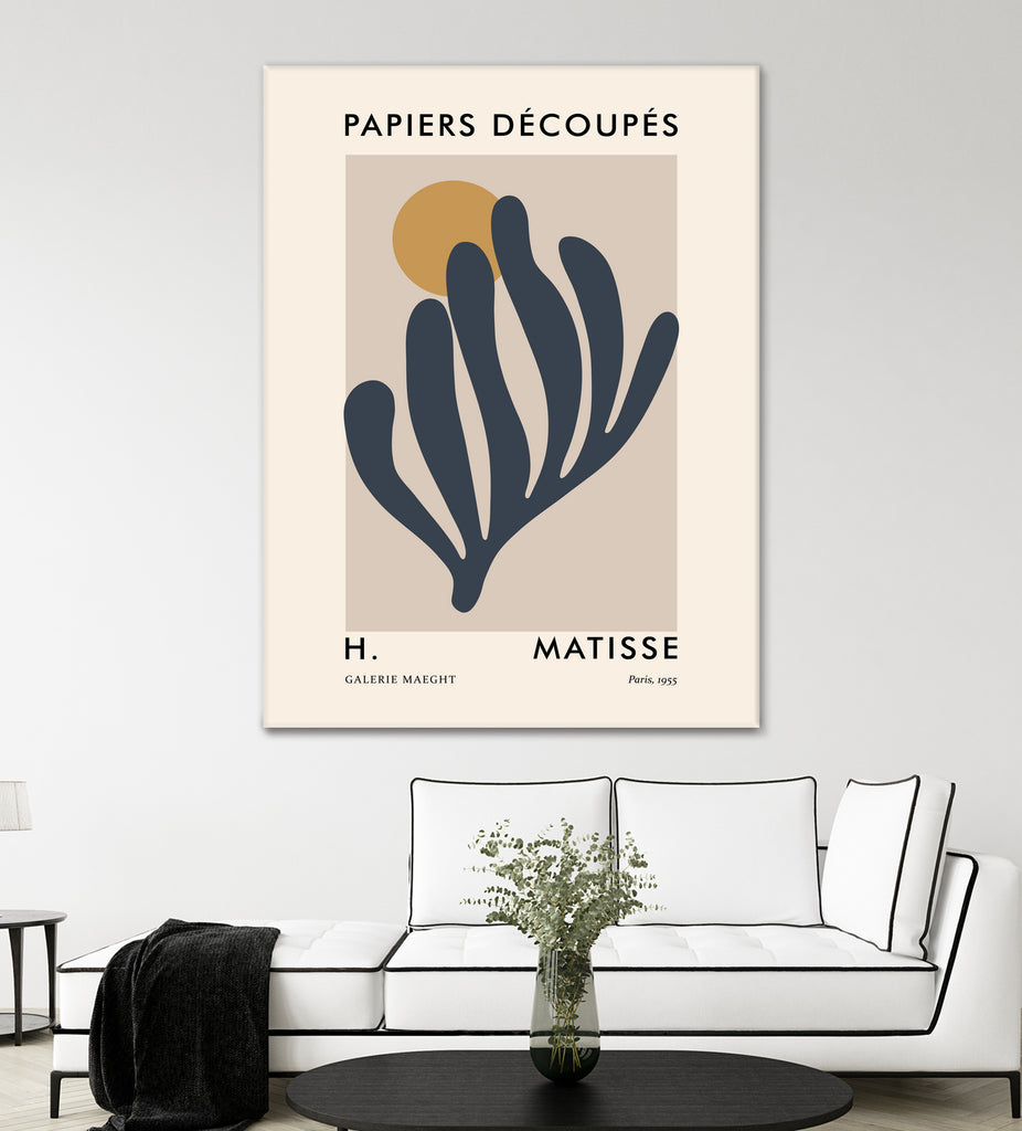 Papiers Découpés I by M Studio on GIANT ART - grey mid century framed canvas