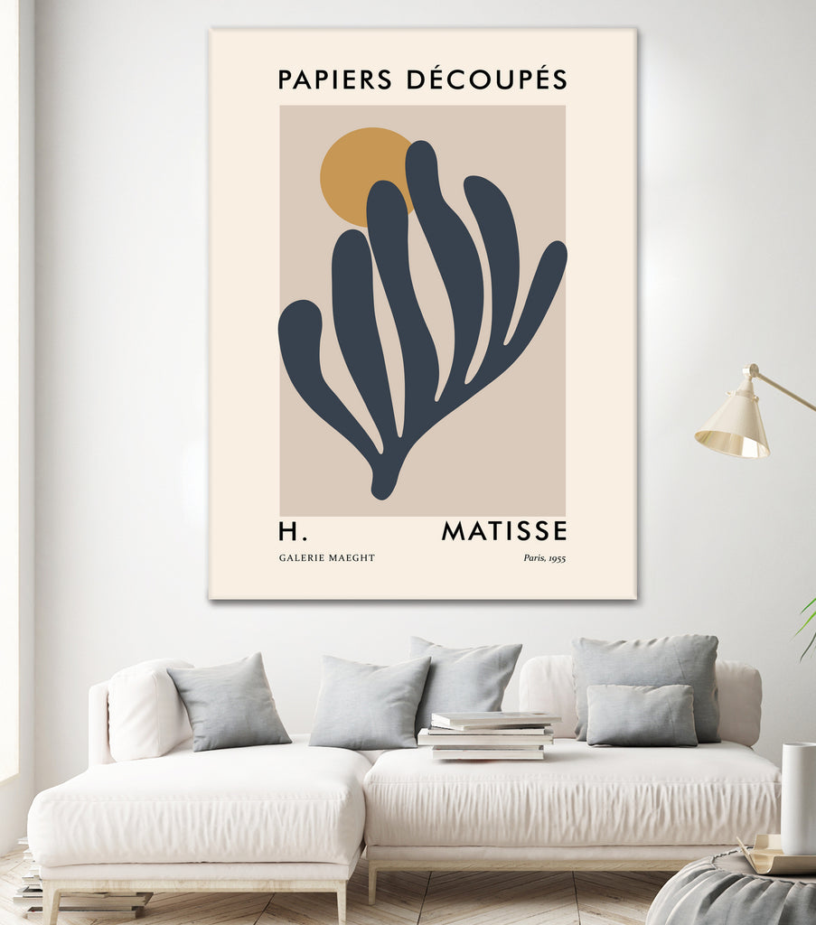 Papiers Découpés I by M Studio on GIANT ART - grey mid century framed canvas