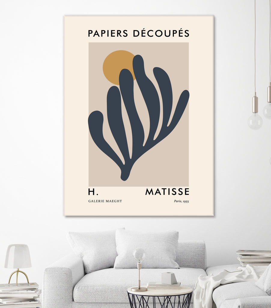 Papiers Découpés I by M Studio on GIANT ART - grey mid century framed canvas