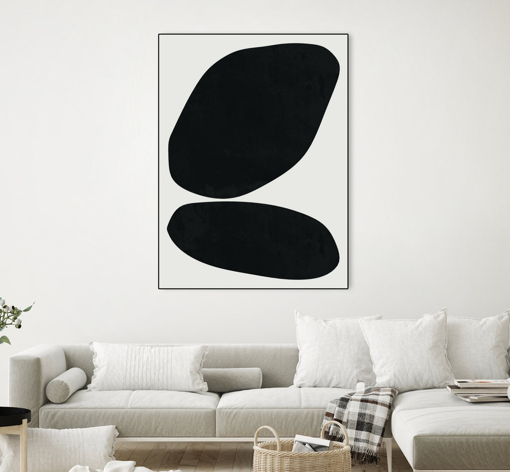Black Abstract II by M Studio on GIANT ART - black scandinavian framed canvas