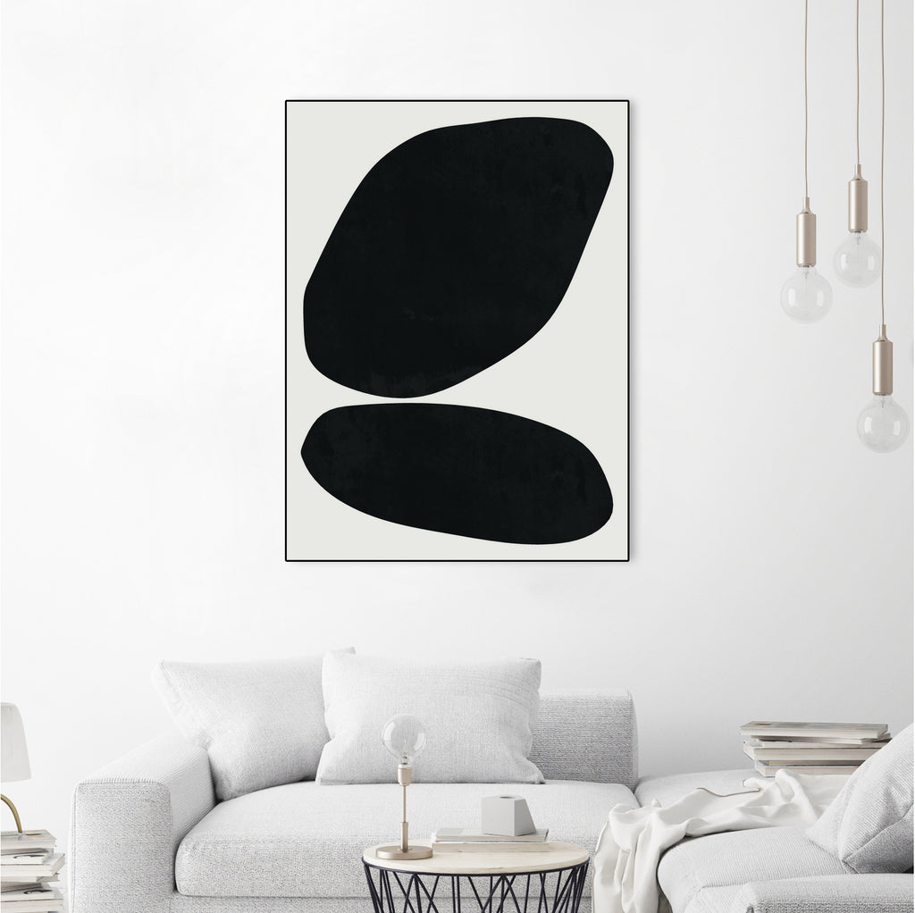 Black Abstract II by M Studio on GIANT ART - black scandinavian framed canvas