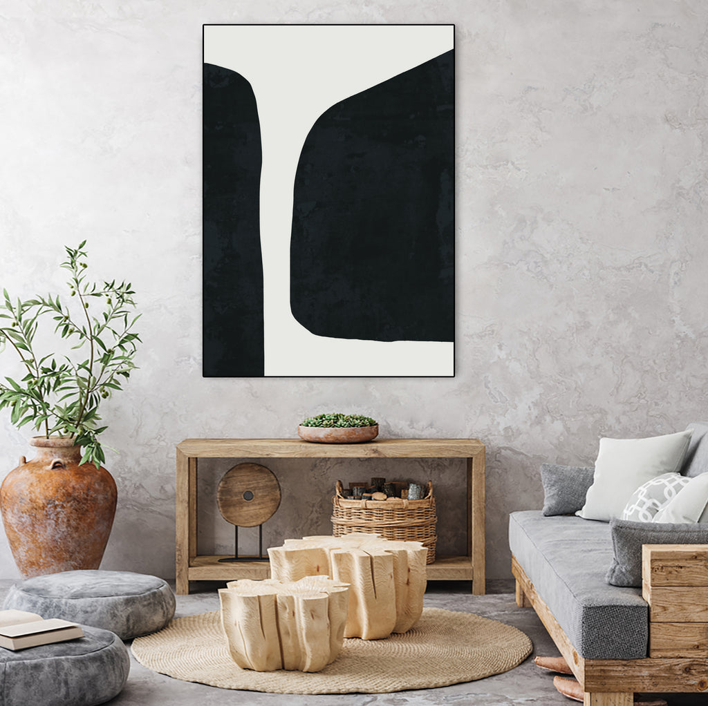 Black Abstract  by M Studio on GIANT ART - black scandinavian framed canvas
