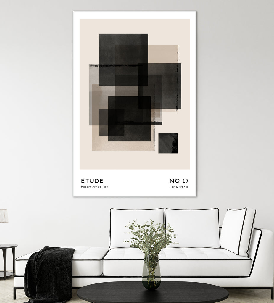 Superposition by M Studio on GIANT ART - beige scandinavian framed canvas