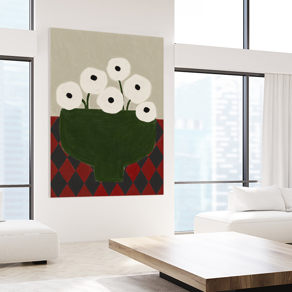 Flor by M Studio on GIANT ART - red botanical framed canvas