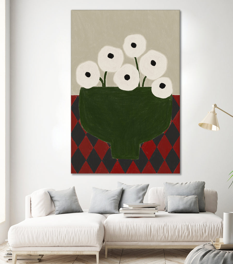 Flor by M Studio on GIANT ART - red botanical framed canvas