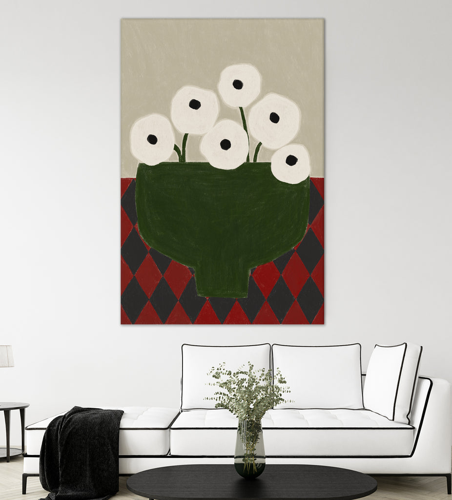 Flor by M Studio on GIANT ART - red botanical framed canvas