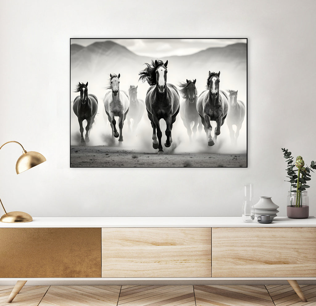 Run by M Studio on GIANT ART - white nature horse