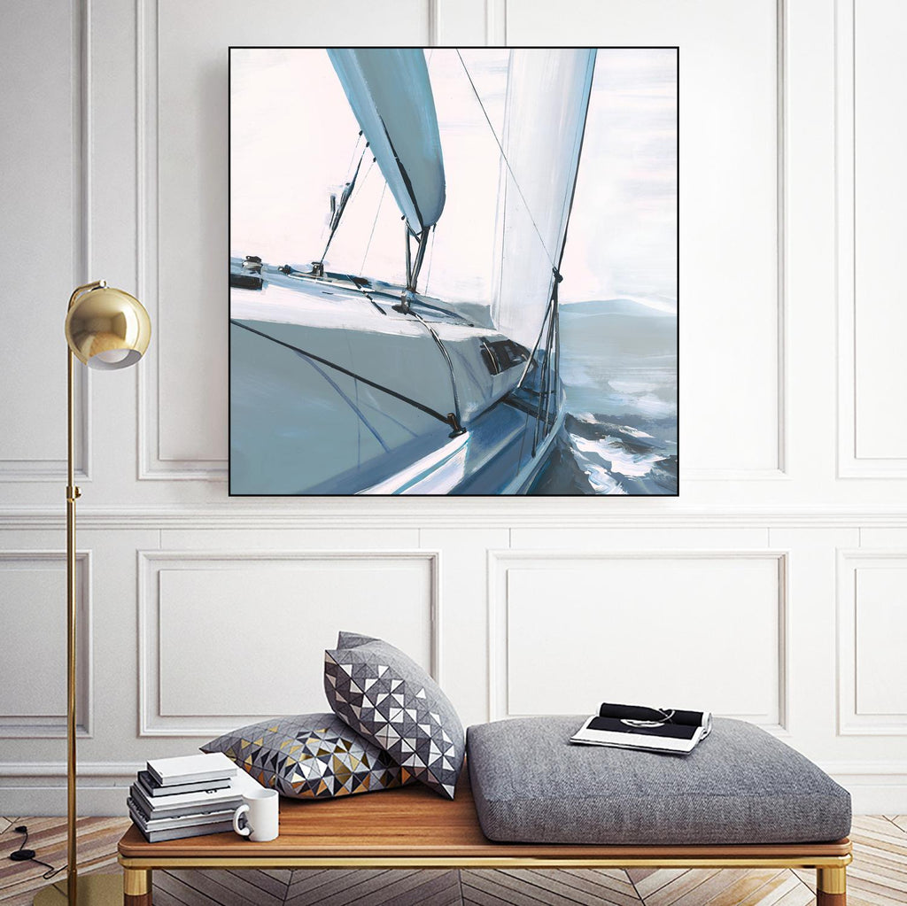 Life of a Captain V by Daleno Art on GIANT ART - blue abstract sail boat