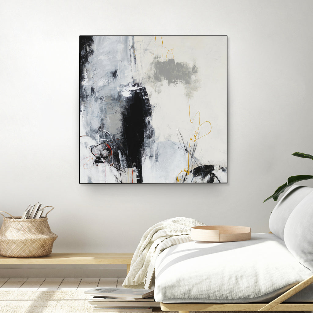 Center of the Mind by Daleno Art on GIANT ART - black red abstract framed canvas 