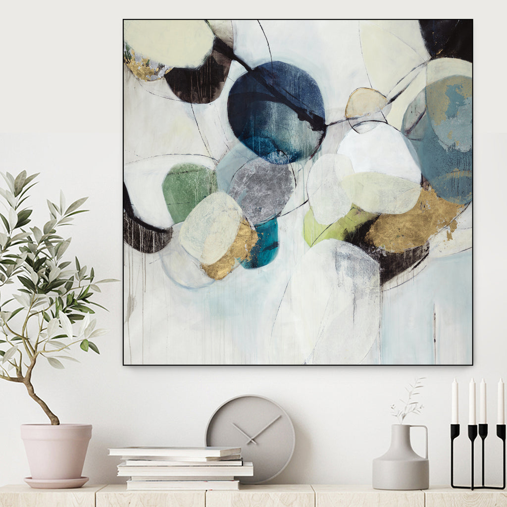 Bonding Moments by Daleno Art on GIANT ART - gold abstract framed canvas 
