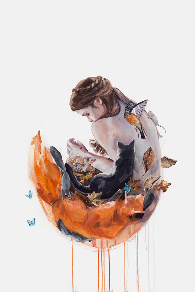 Autumn Chant by Agnes Cecile on GIANT ART - orange figurative