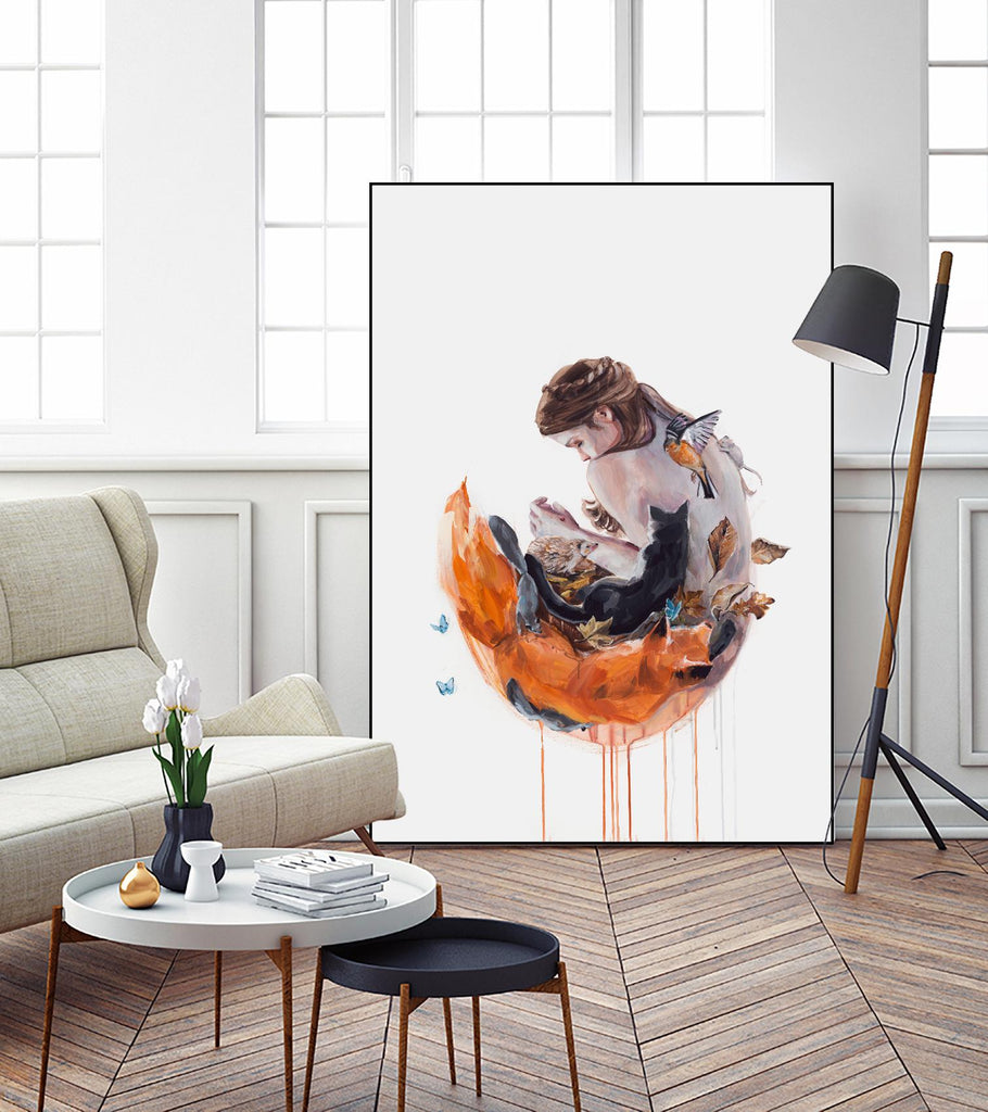 Autumn Chant by Agnes Cecile on GIANT ART - orange figurative