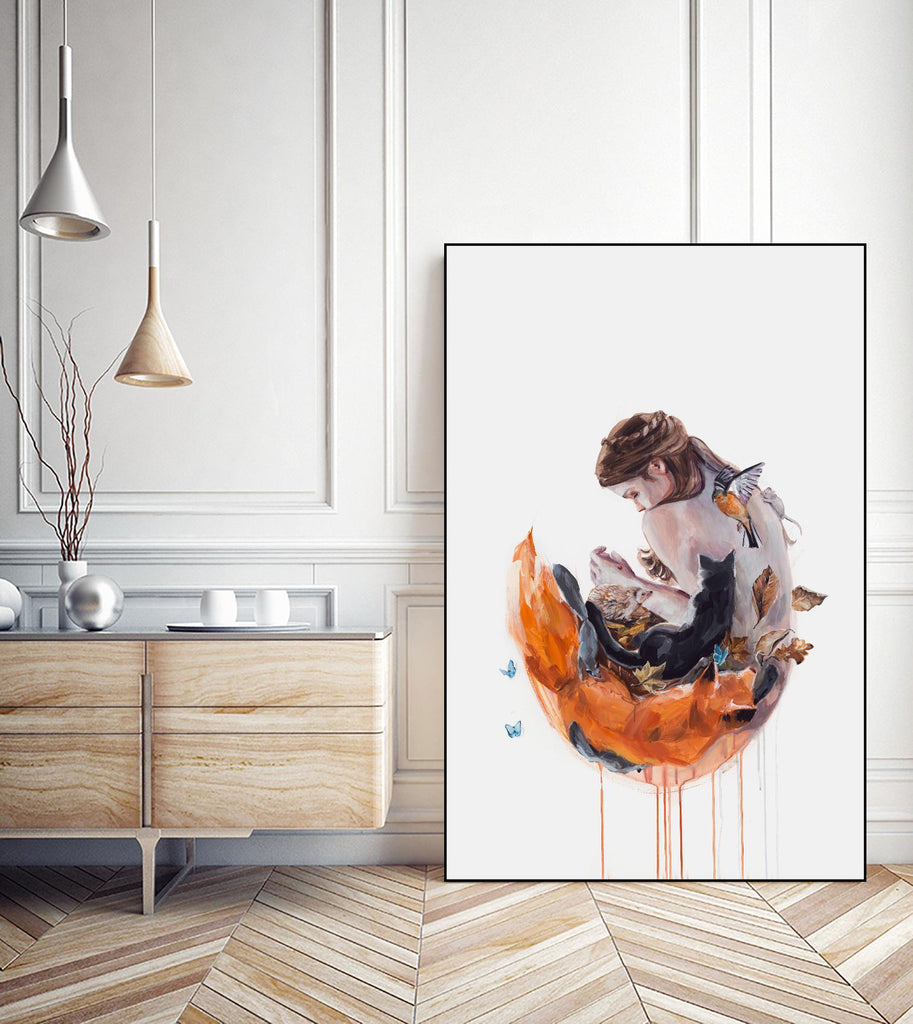 Autumn Chant by Agnes Cecile on GIANT ART - orange figurative