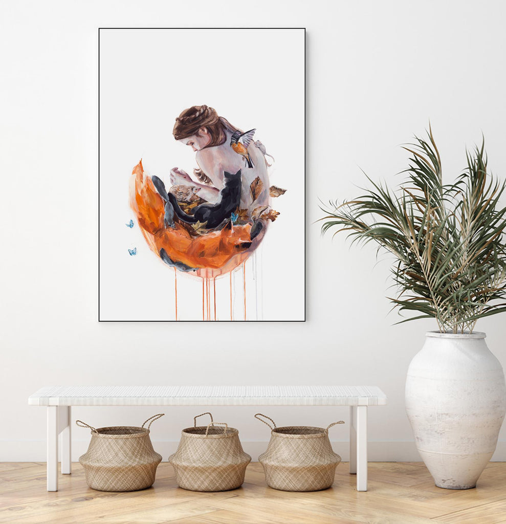 Autumn Chant by Agnes Cecile on GIANT ART - orange figurative