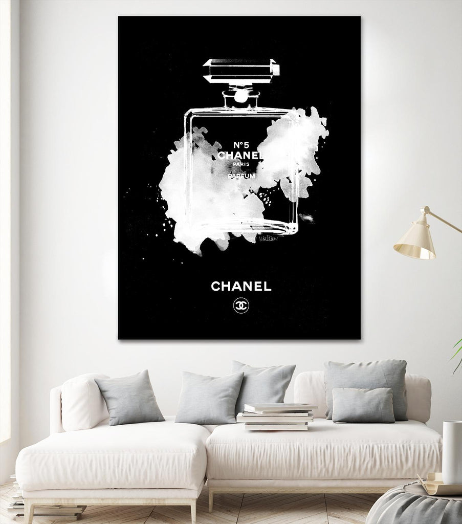 Chanel Bottle Invert by Mercedes Lopez Charro on GIANT ART - white figurative framed canvas