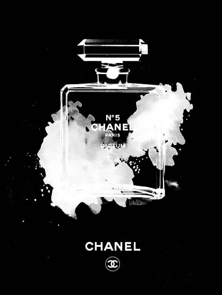 Chanel Bottle Invert by Mercedes Lopez Charro on GIANT ART - white figurative framed canvas