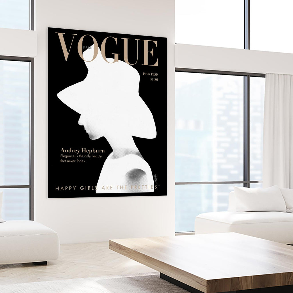 Audrey Vogue by Mercedes Lopez Charro on GIANT ART - figurative framed canvas 