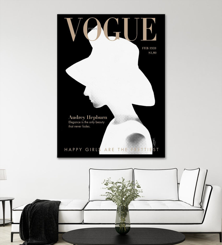 Audrey Vogue by Mercedes Lopez Charro on GIANT ART - figurative framed canvas 