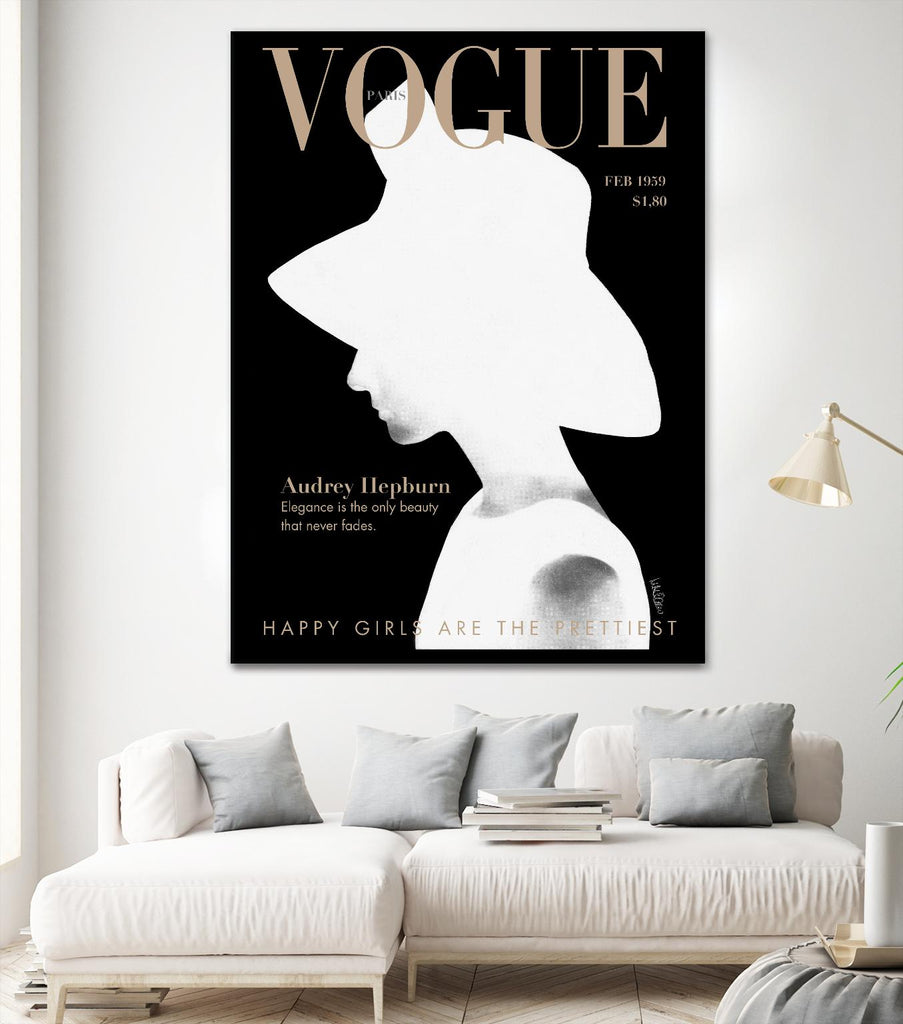 Audrey Vogue by Mercedes Lopez Charro on GIANT ART - figurative framed canvas 