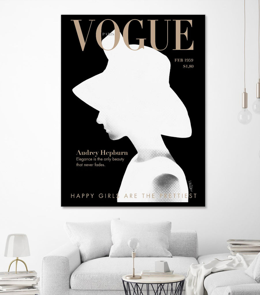 Audrey Vogue by Mercedes Lopez Charro on GIANT ART - figurative framed canvas 