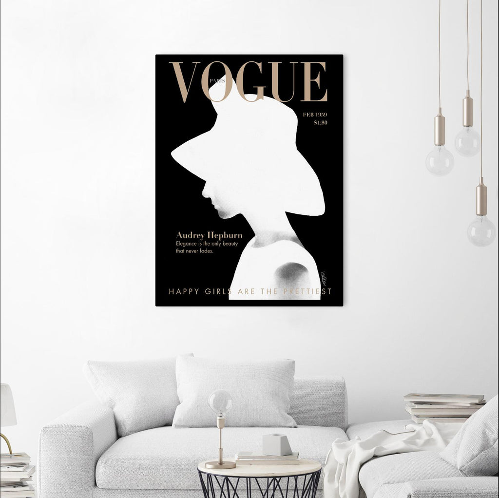Audrey Vogue by Mercedes Lopez Charro on GIANT ART - figurative framed canvas 