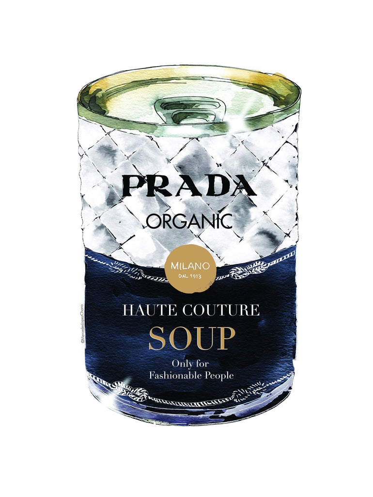 Prada Soup by Mercedes Lopez Charro on GIANT ART - gold watercolor warhol