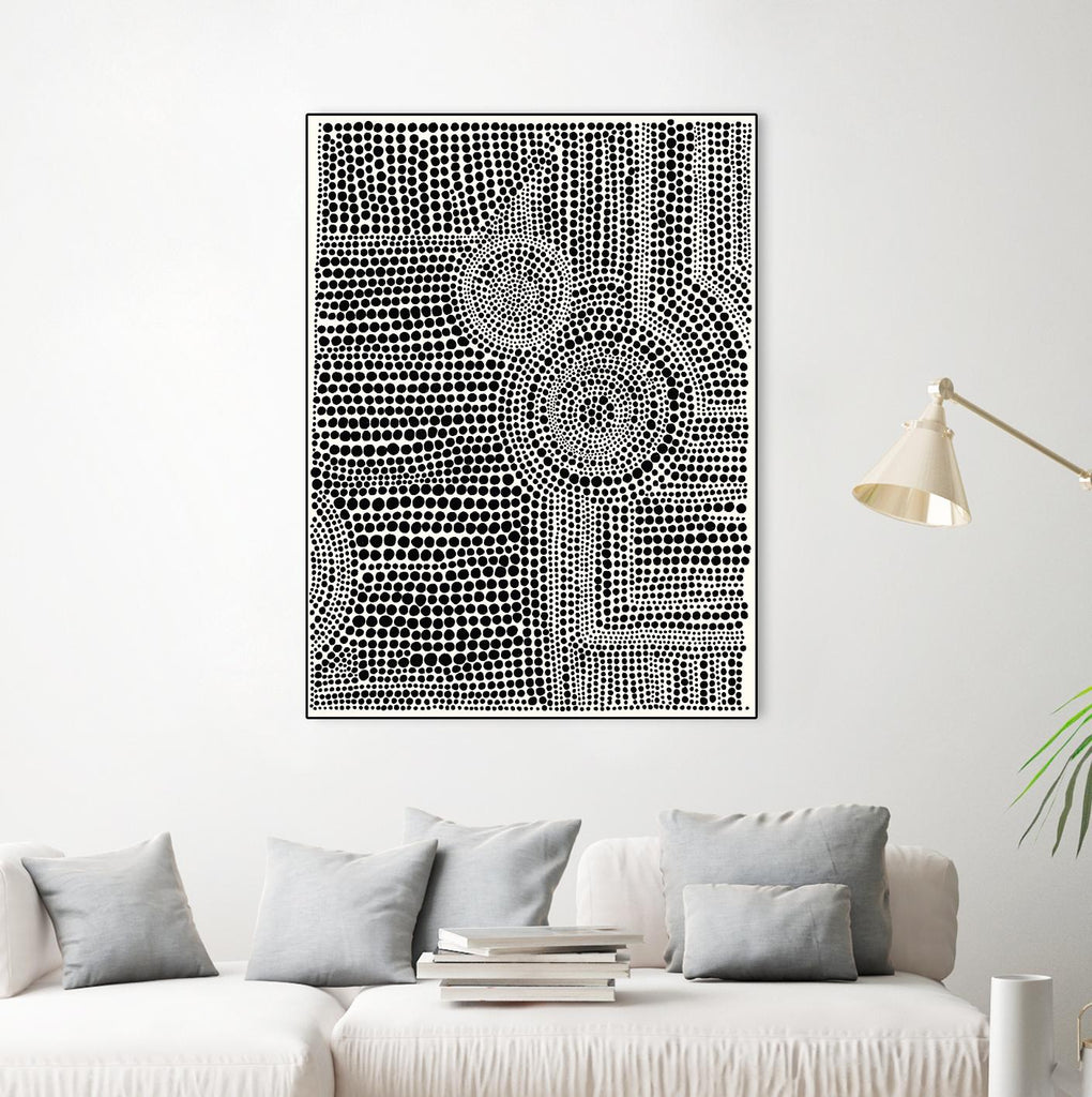 Clustered Dots A by Natasha Marie on GIANT ART - white black & white dots