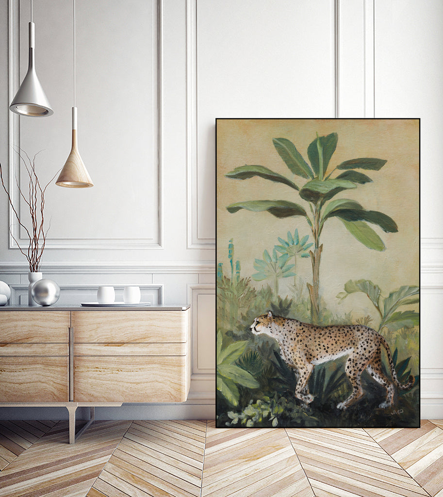 King of the Jungle II by Julia Purinton on GIANT ART - beige animal palm