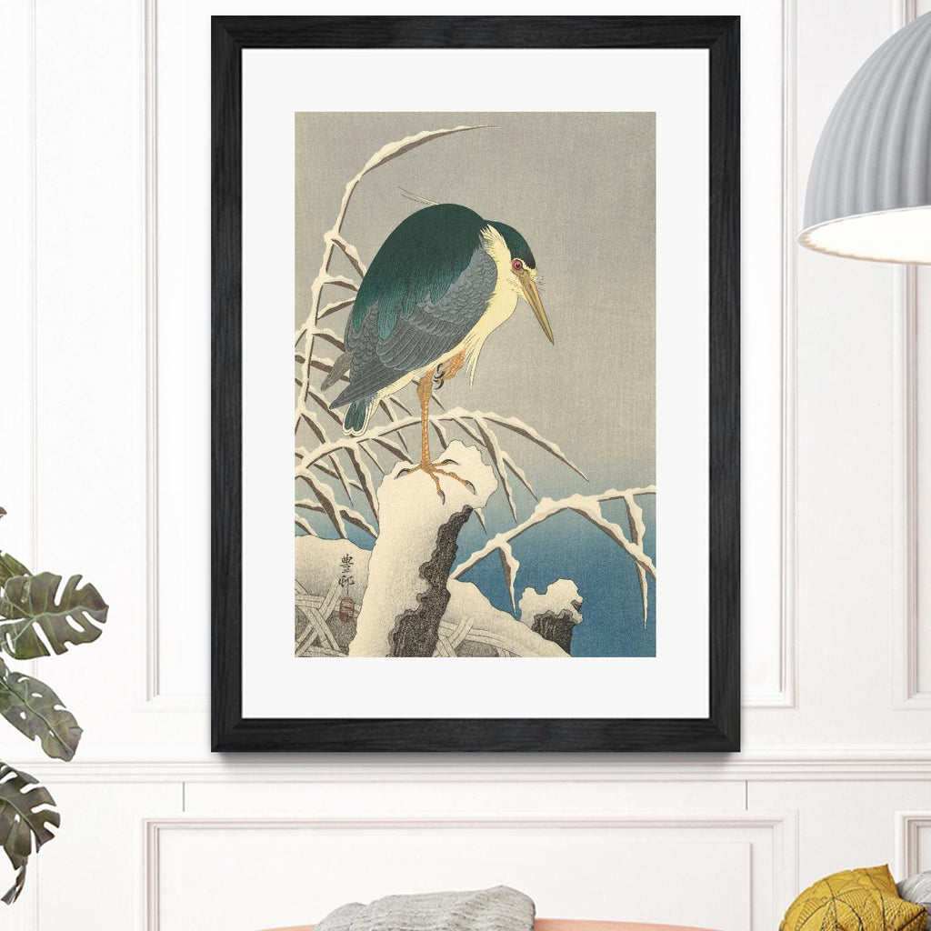 Heron in Snow, 1920-1930 by Ohara Koson on GIANT ART - masters museum