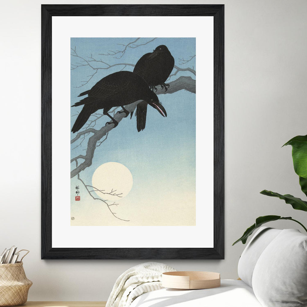 Two Crows on a Branch, 1927 by Ohara Koson on GIANT ART - masters museum