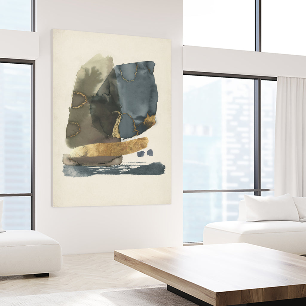 Watercolor Stones by Jacob Q on GIANT ART - blue abstract framed canvas 