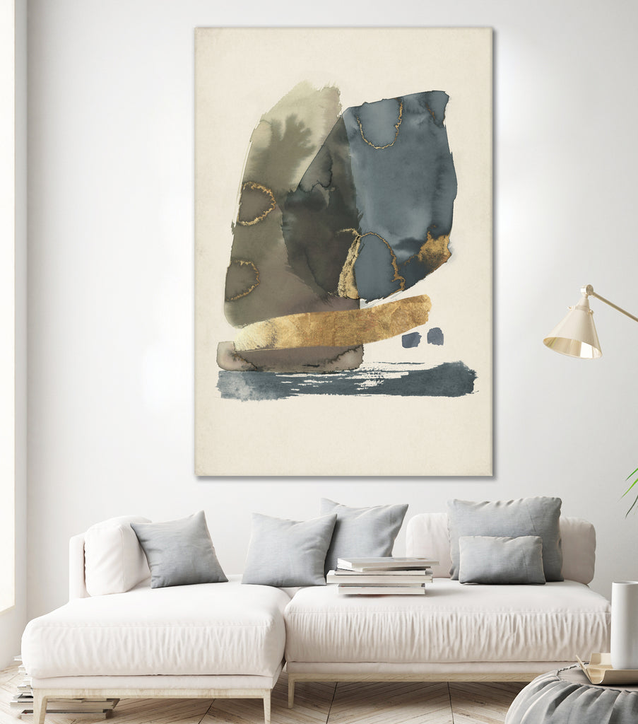Watercolor Stones by Jacob Q on GIANT ART - blue abstract framed canvas 