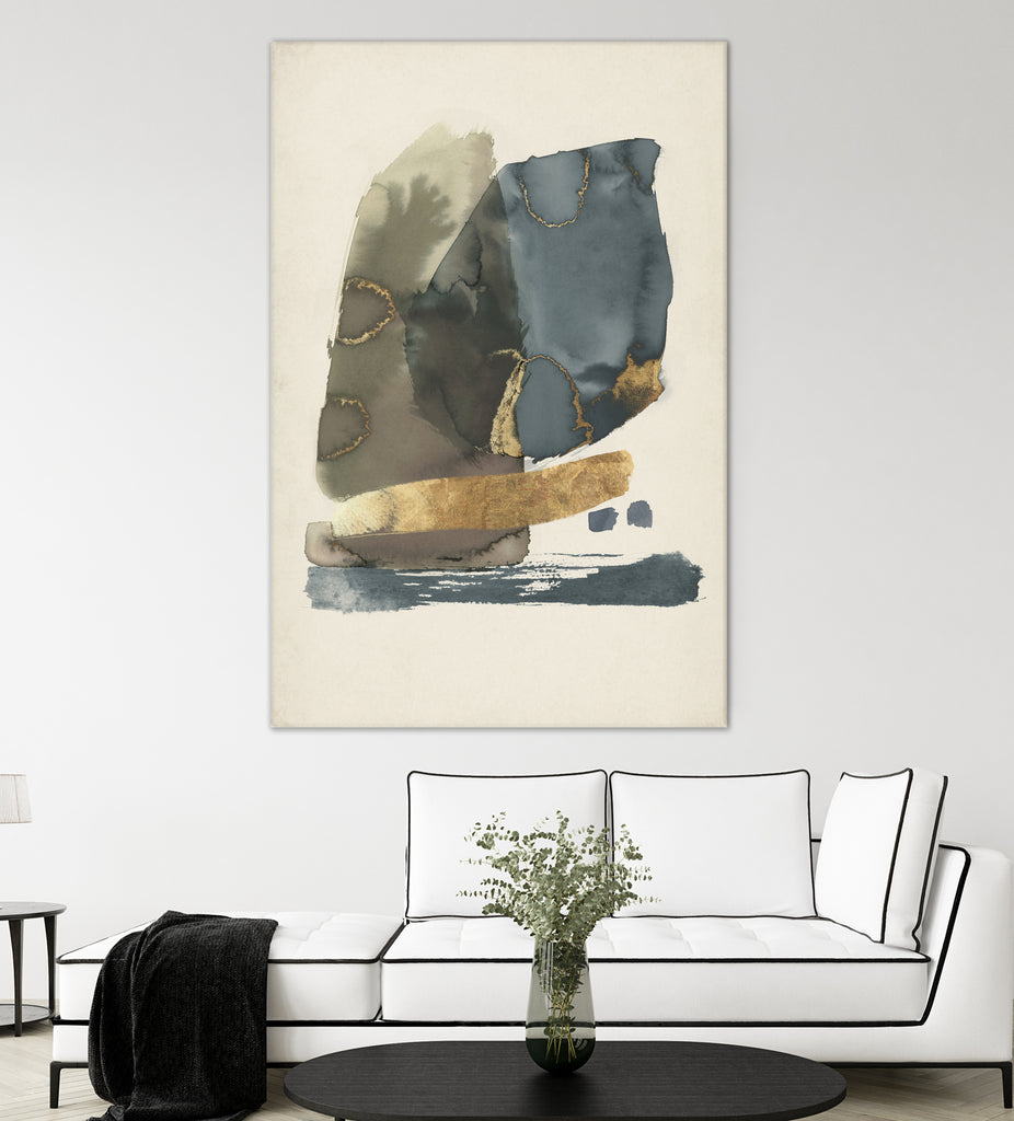Watercolor Stones by Jacob Q on GIANT ART - blue abstract framed canvas 