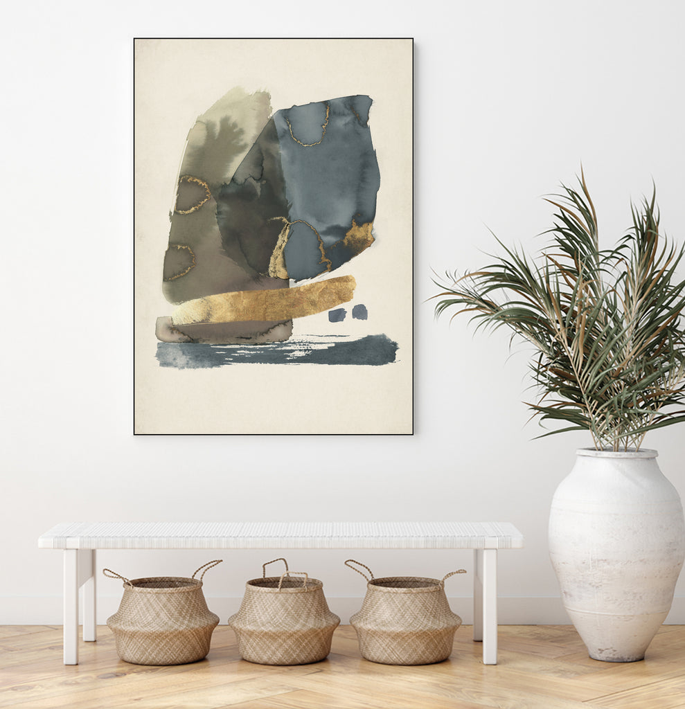Watercolor Stones by Jacob Q on GIANT ART - blue abstract framed canvas 