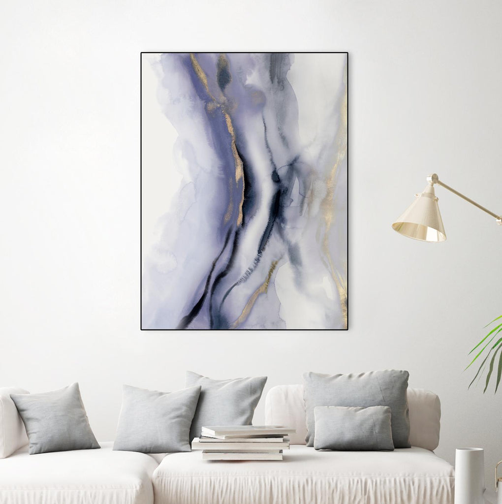 Blue Waters I by Isabelle Z on GIANT ART - gold abstract