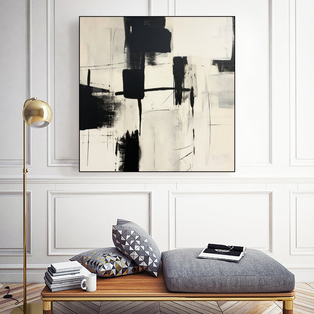 Graphic Serenity III by Irena Orlov on GIANT ART - beige black&white