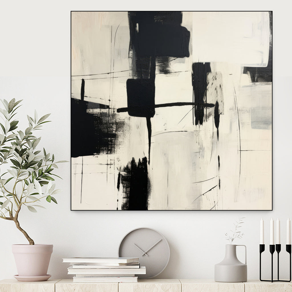 Graphic Serenity III by Irena Orlov on GIANT ART - beige black&white