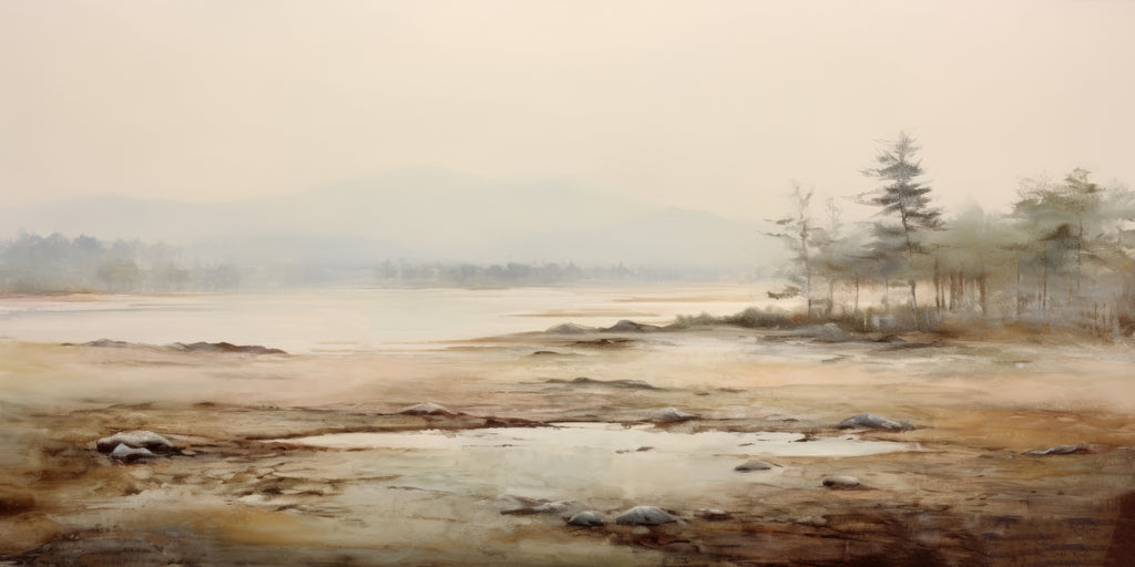 Soft Haze Over Autumn Shoreline II by Irena Orlov on GIANT ART - abstract