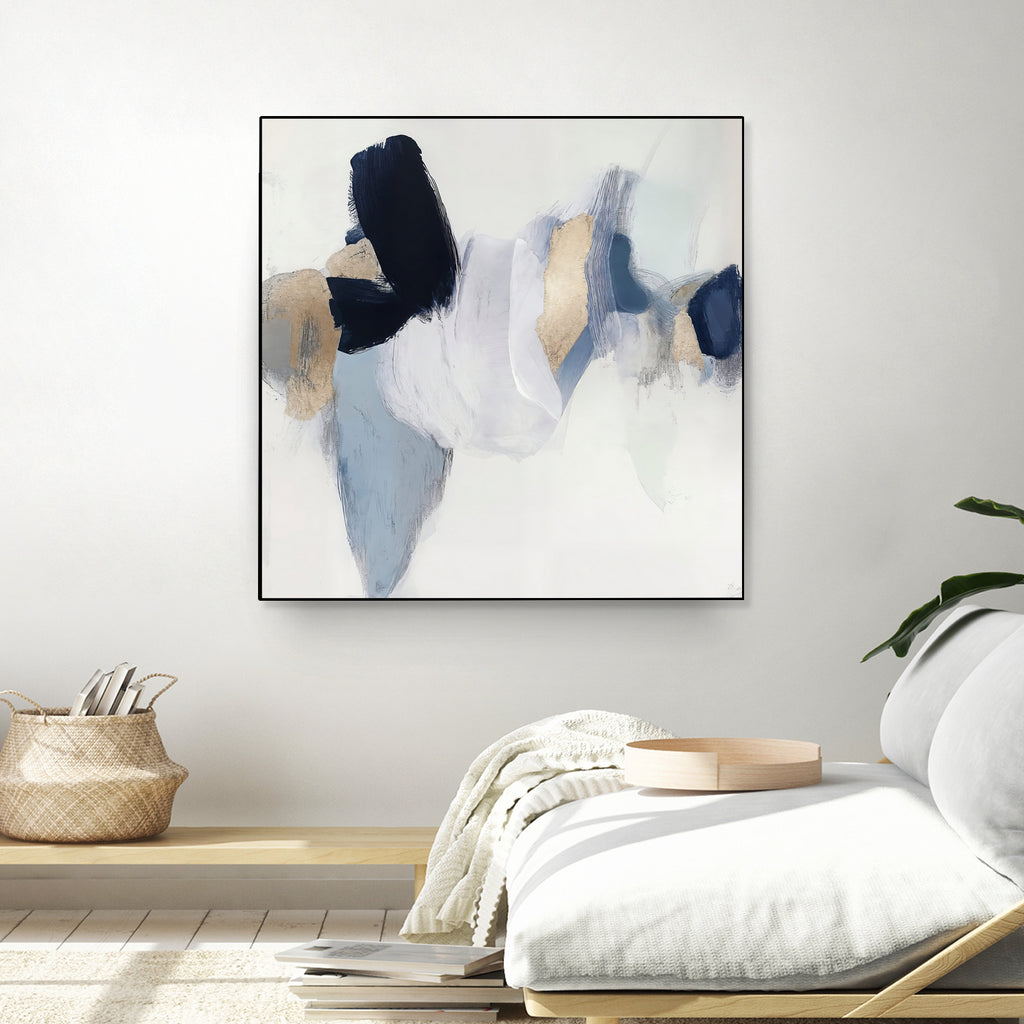 Soft Tides in Blue and Gold by Irena Orlov on GIANT ART - abstract