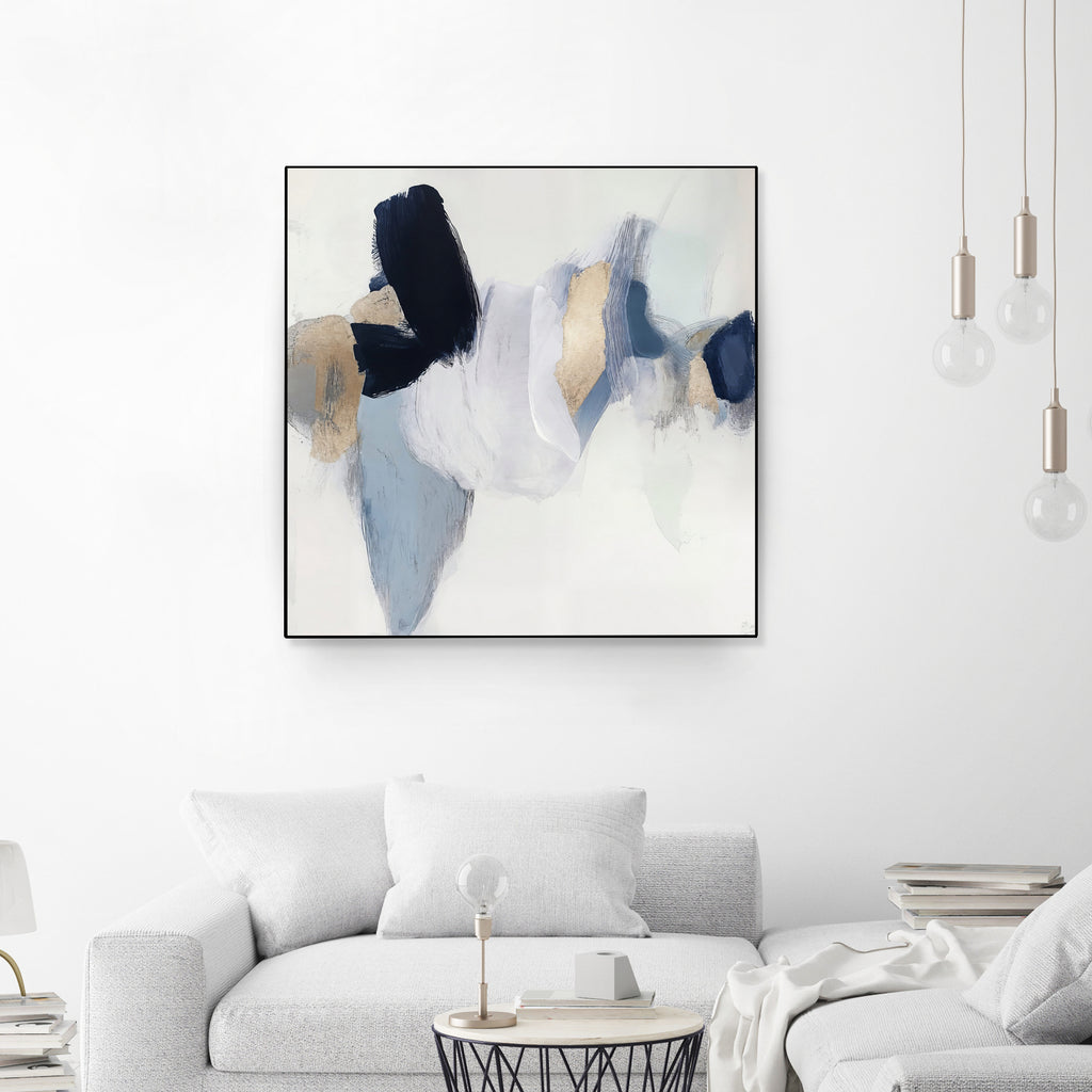 Soft Tides in Blue and Gold by Irena Orlov on GIANT ART - abstract