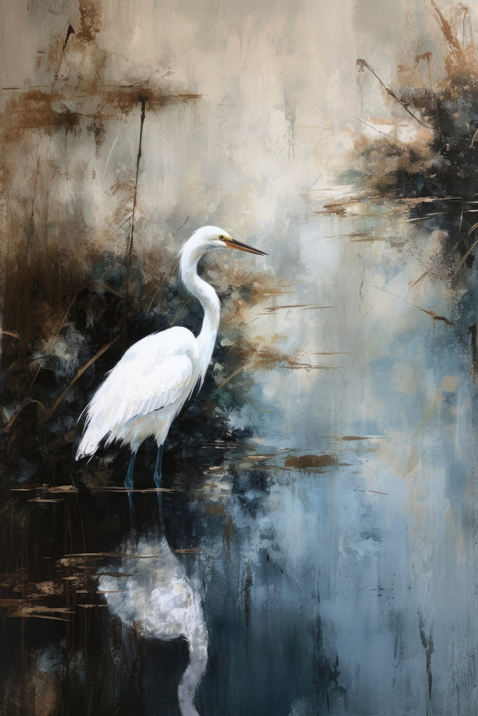 Treechild – Egret in Lake by 1X on GIANT ART - animal