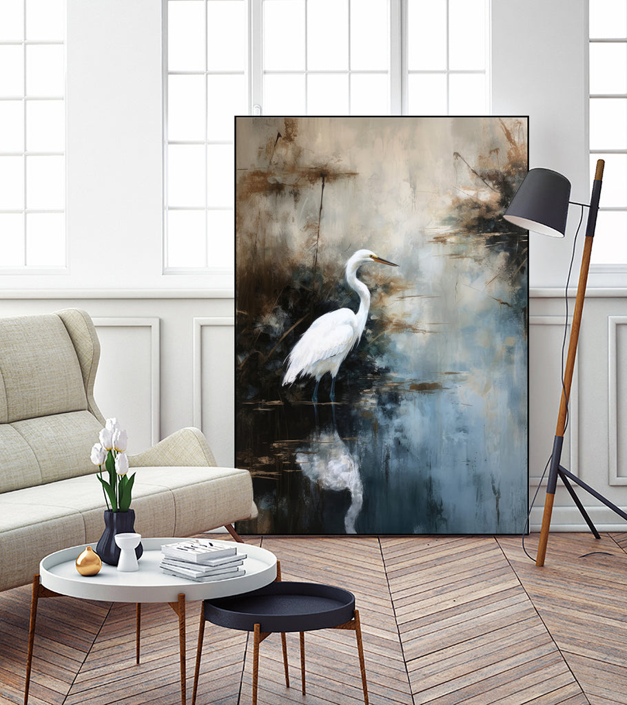 Treechild – Egret in Lake by 1X on GIANT ART - animal