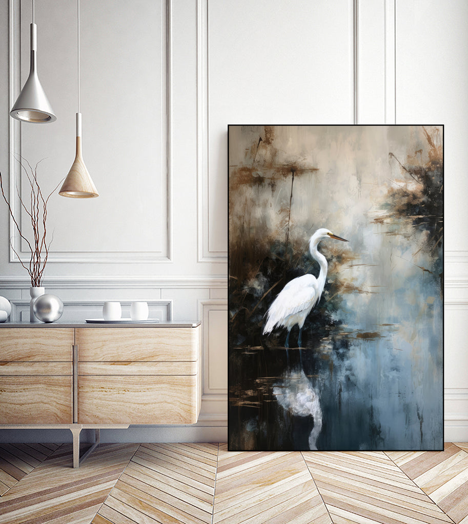 Treechild – Egret in Lake by 1X on GIANT ART - animal