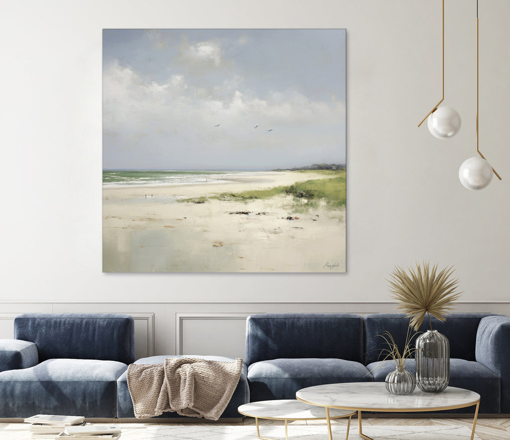 Quiet Shore Under Gentle Clouds by Roozbeh on GIANT ART - abstract