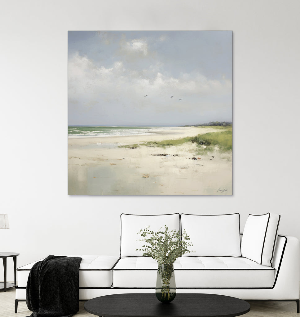 Quiet Shore Under Gentle Clouds by Roozbeh on GIANT ART - abstract